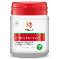 Vitamin B12 s folatom Vitals, 100 žvečljivih tablet
