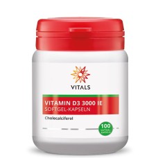 Vitamin D3 3000 IU VITALS, 100 mehkih kapsul